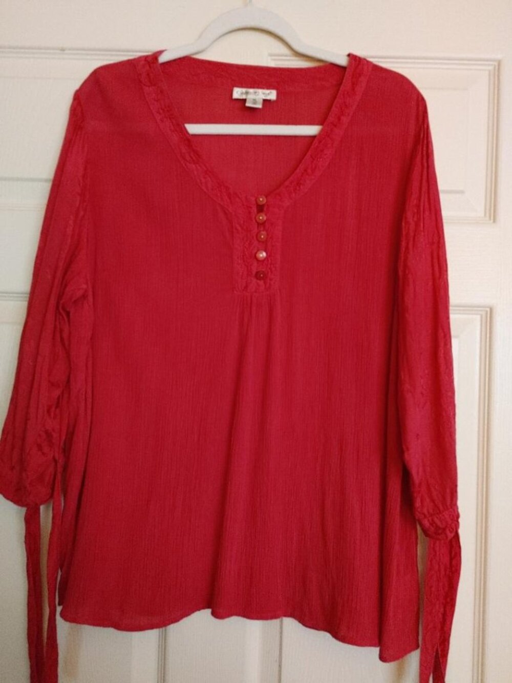 Vintage Coldwater Creek Red Long Sleeved XL Shirt